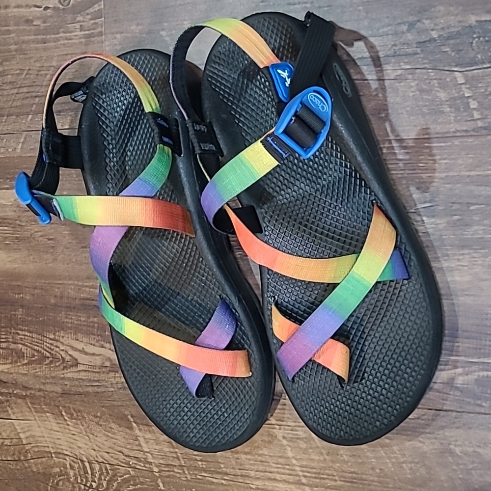 Chaco Cloud Sandals Pride Rainbow Strap M 11 - image 1